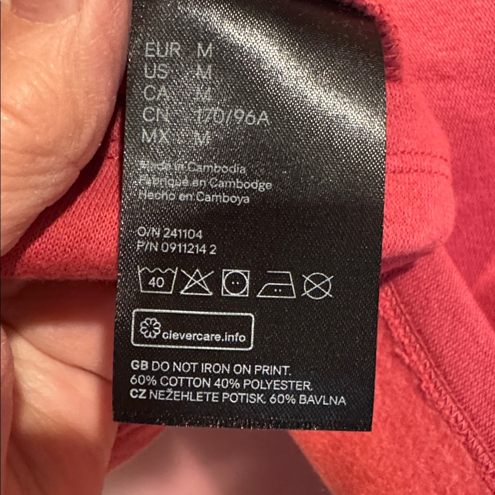 H&M Divided brand Pink Crop Style Sweatshirt. Like New. Sz Medium - Picture 6 of 8